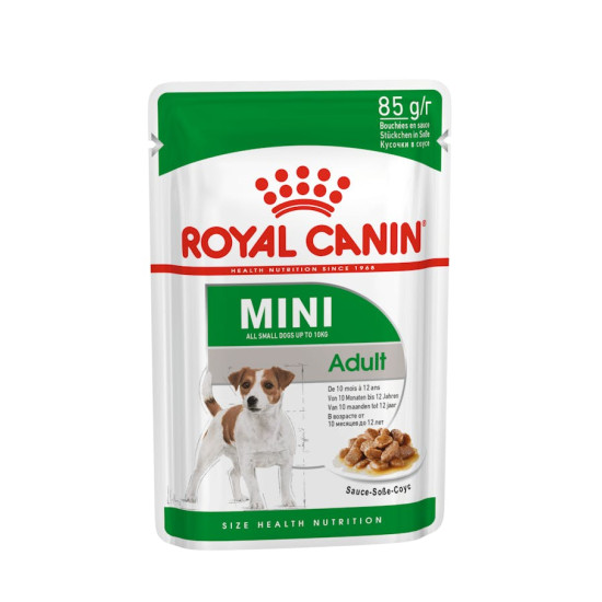 Royal Canin Mini Adult – Hrană Umedă pentru Câini de Talie Mică, în Sos, 85 g